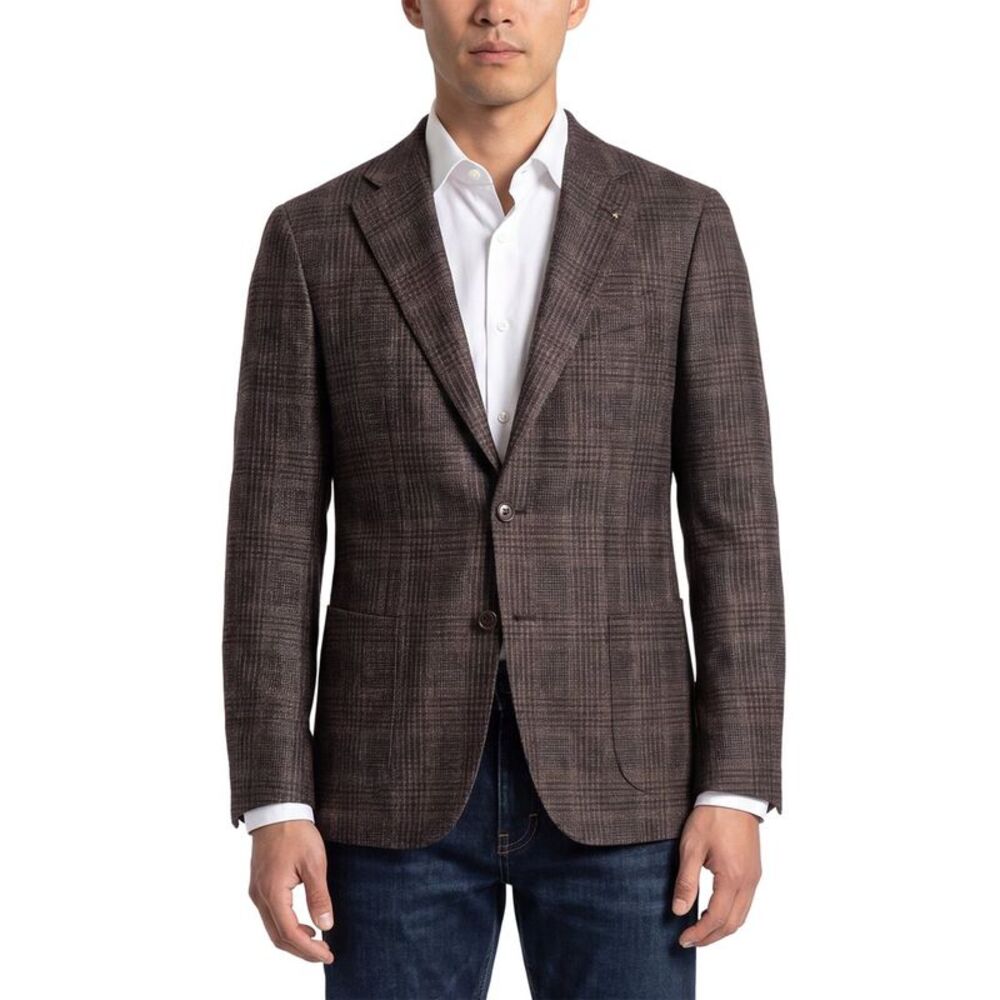Corneliani Mens  Cc Collection Wool Blazer, Brown